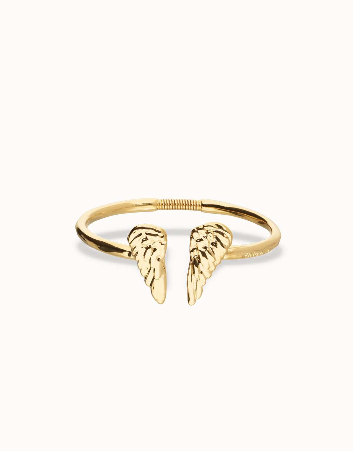 Pulsera PUL2602ORO0000M rígida bañada en oro 18k con detalle de alas TALLA M