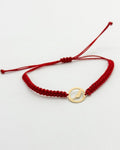 Pulsera hilo isla Fuerteventura - circulo 12 mm oro 18 ktes