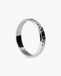 Anillo alianza lapidada 4 mm de plata de ley 925 bañada en rodio - 13-4181