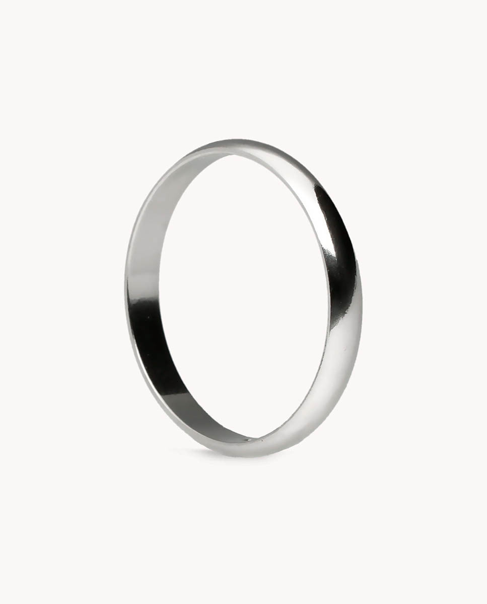 Anillo alianza lisa 3 mm de plata de ley 925 bañada en rodio 13-4175