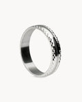 Anillo alianza rombos lapidados de plata de ley 925 bañada en rodio - 13-4171