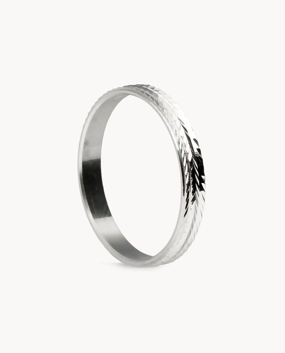 Anillo alianza trenza 3,5 mm de plata de ley 925 bañada en rodio 13-4169