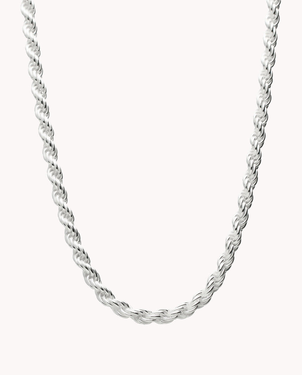 Cadena cordón palermo 4 mm de plata de ley 925 de 60 cm. 03-1080-60