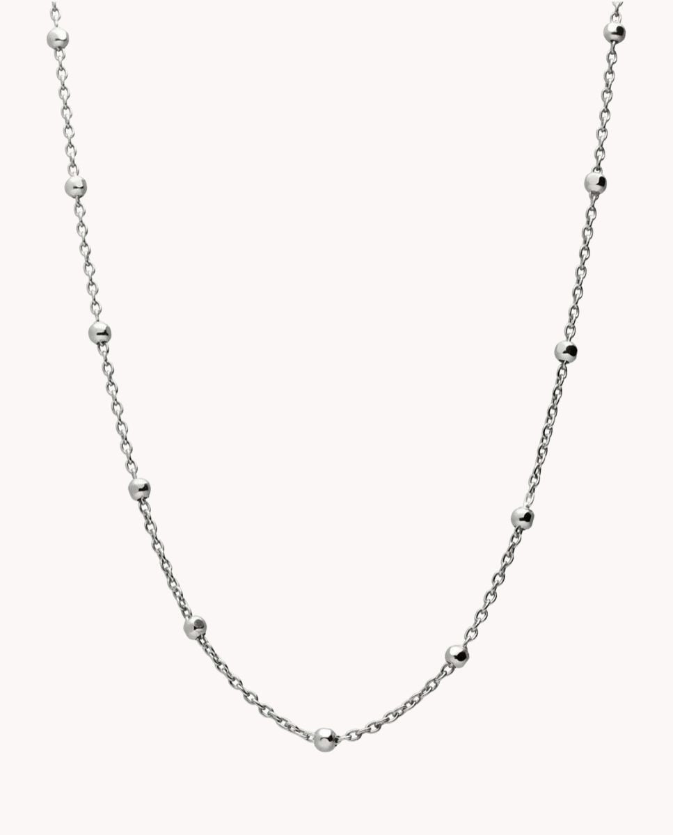 Cadena urbino de plata de ley 925 bañada en rodio de 40 cm. 13-1025-40