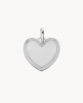 Colgante corazón grabar con bordes de 19 mm de plata de ley 925 bañada en rodio. 02-6005