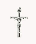 Colgante cruz con cristo de 25mm x 40mm de plata de ley 925 bañada en rodio.