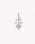 Colgante cruz de caravaca mediana de plata de ley 925.   06-6001