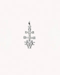 Colgante cruz de caravaca pequeña de plata de ley 925.   06-6000