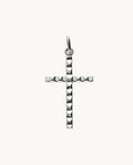 Colgante cruz lapidada de 18mm x 28mm de plata de ley 925 bañada en rodio 52-6148