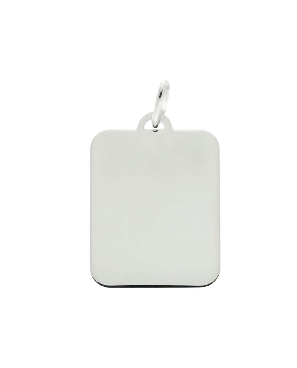 Colgante CHAPA 24x19mm ,de plata de ley 925 estilo placa para grabar -52-6126