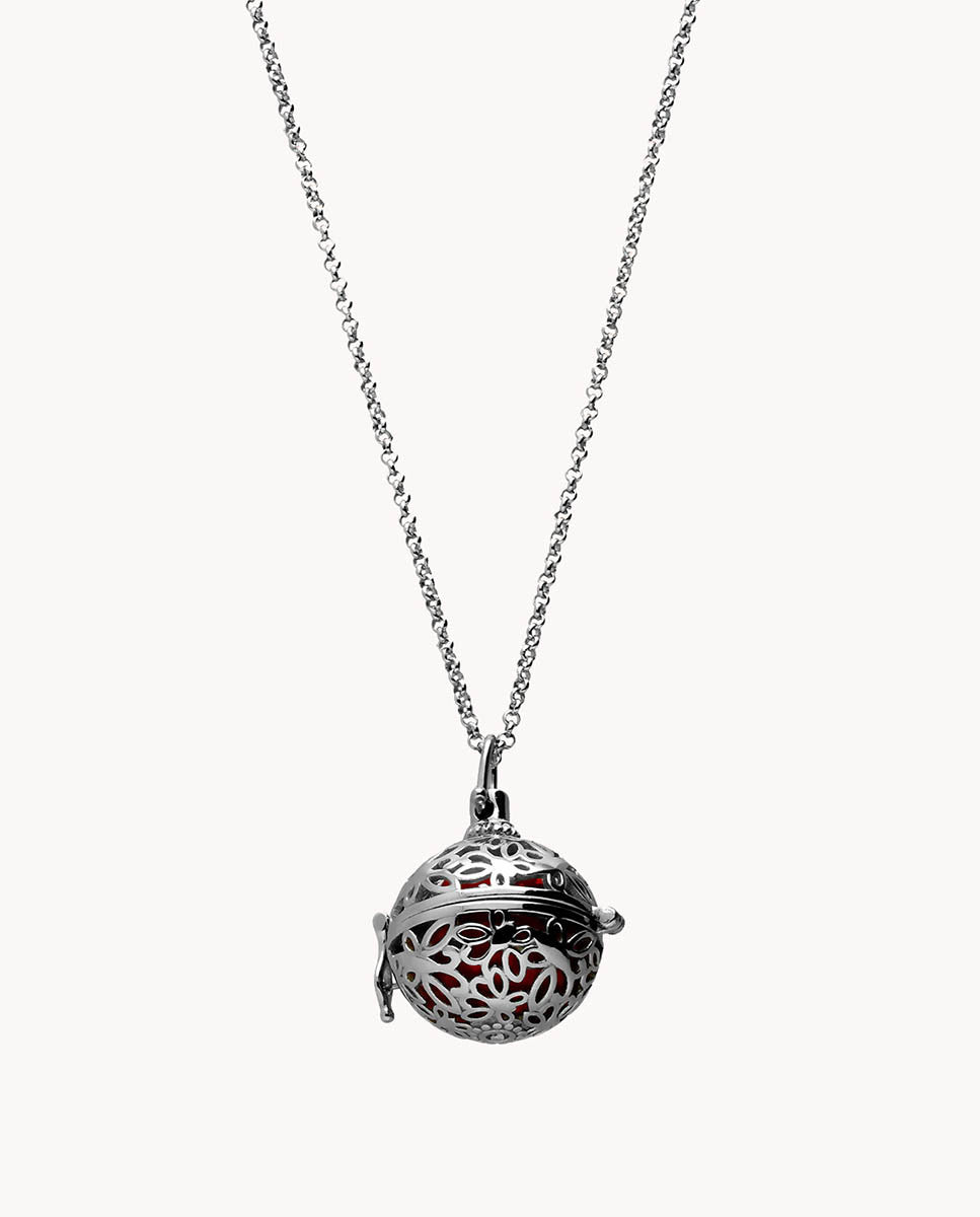 Colgante llamador de ángel rojo infinito de metal bañado en rodio 14-6403
