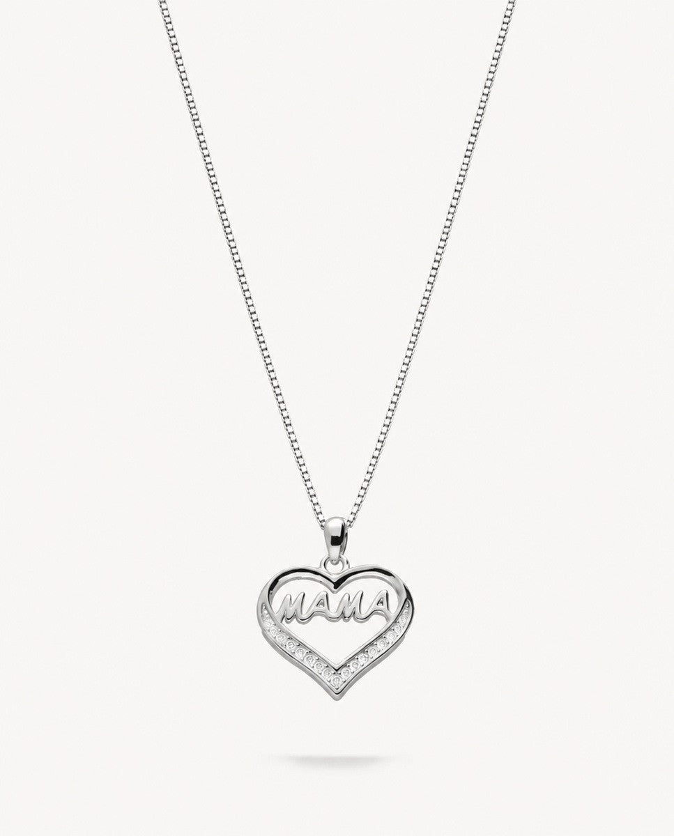 Colgante mamá mi corazón de plata de ley 925 bañada en rodio42-6085