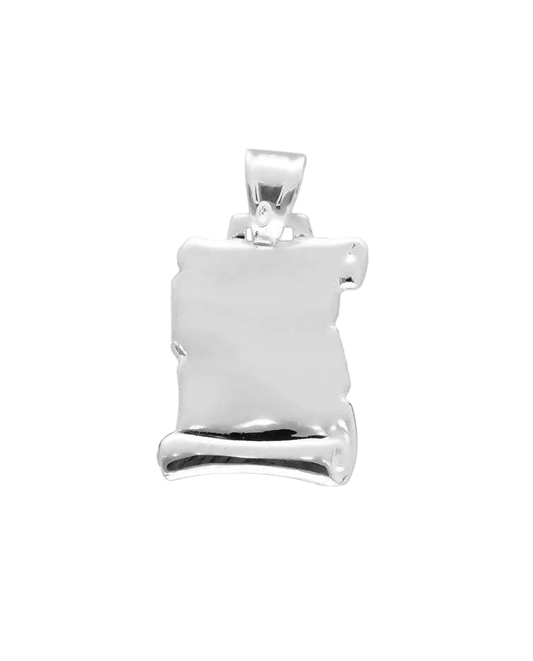 Colgante 30x20 mm pergamino de plata de ley 925. -05-6071