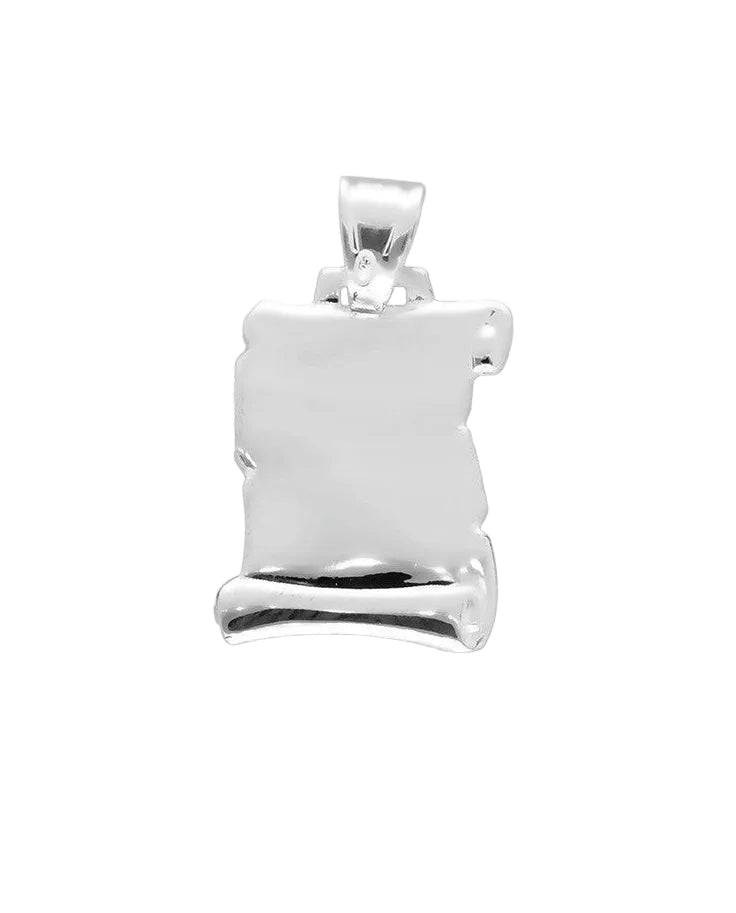 Colgante 20x15 mm pergamino de plata de ley 925. -05-6070