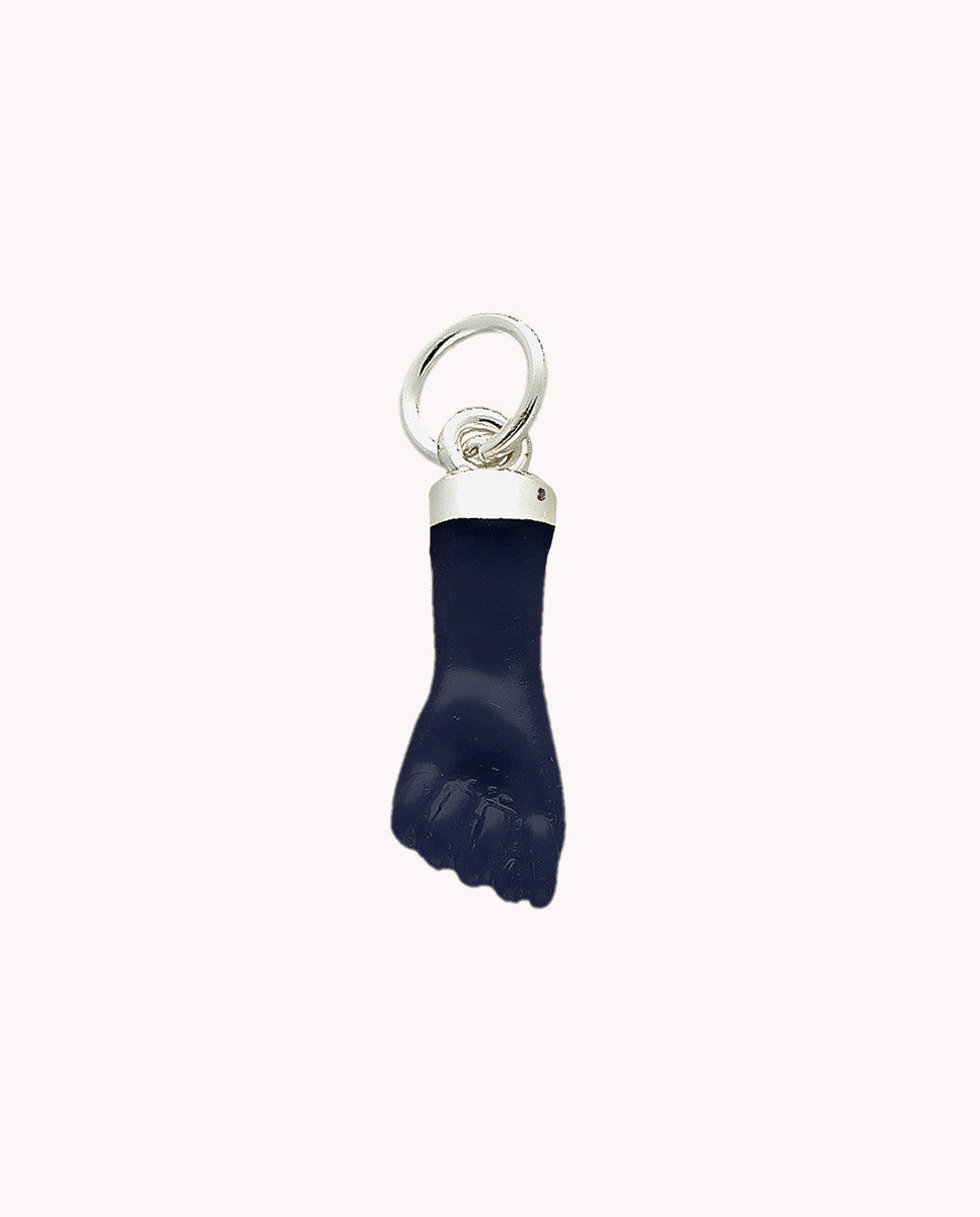 Colgante plata puño negro pequeño 07-6007