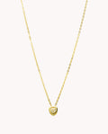 Collar corazon solitario mini de plata de ley 925 bañada en oro 15-6191