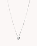 Collar corazon solitario mini de plata de ley 925 bañada en rodio 15-6190