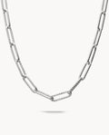 Collar eslabones lapidados lava m de plata de ley 925 bañada en rodio 03-8005