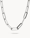 Collar eslabones lava l cadena de plata de ley 925 bañada en rodio 13-8634