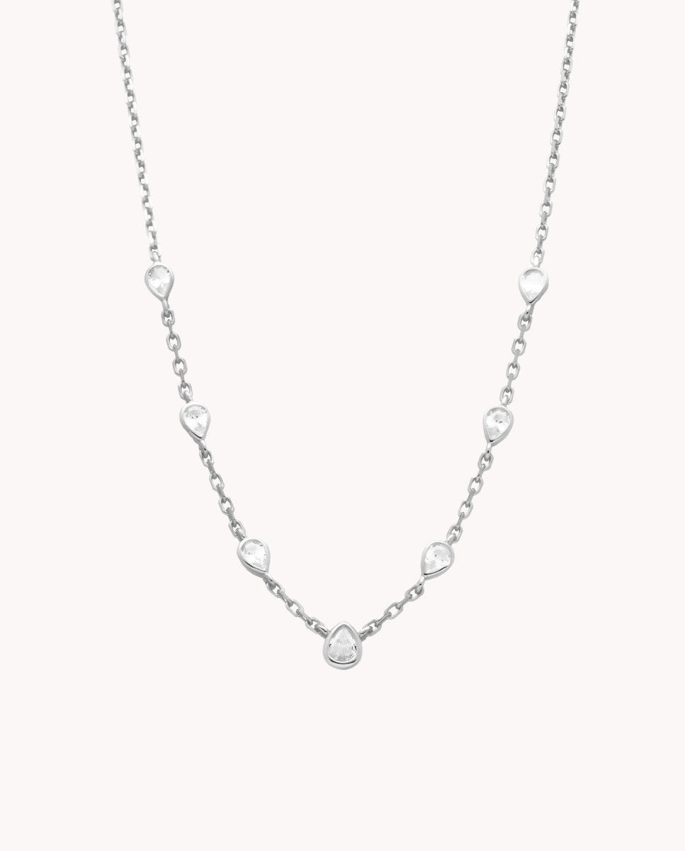 Collar fina luz de plata de ley 925 bañada en rodio 01-8054