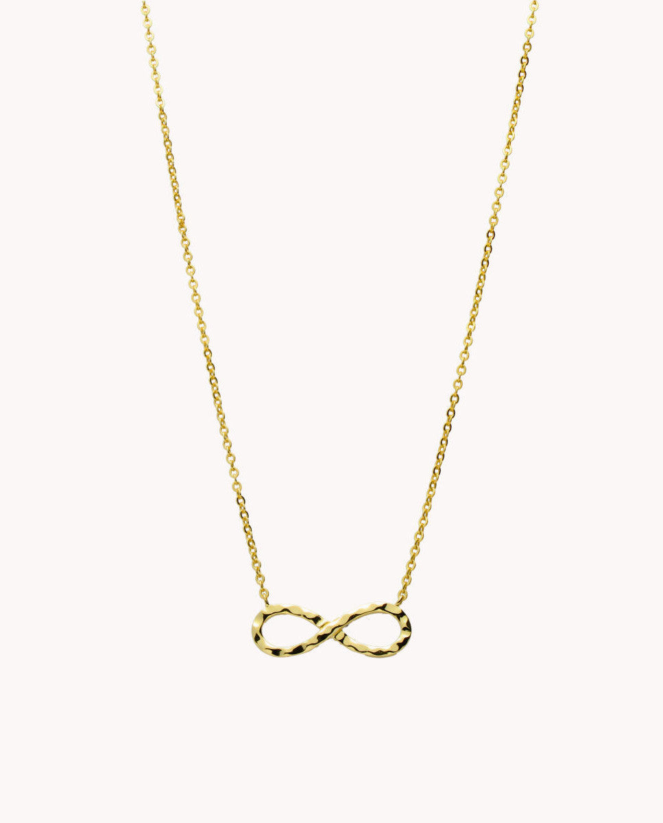 Collar infinito textura de plata de ley 925 bañada en oro 01-8039