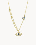 Collar ojo turco lava mix de plata de ley 925 bañada en oro 15-8556