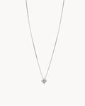 Collar solitario mini circonita garra de plata de ley 925 bañada en rodio 14-6377