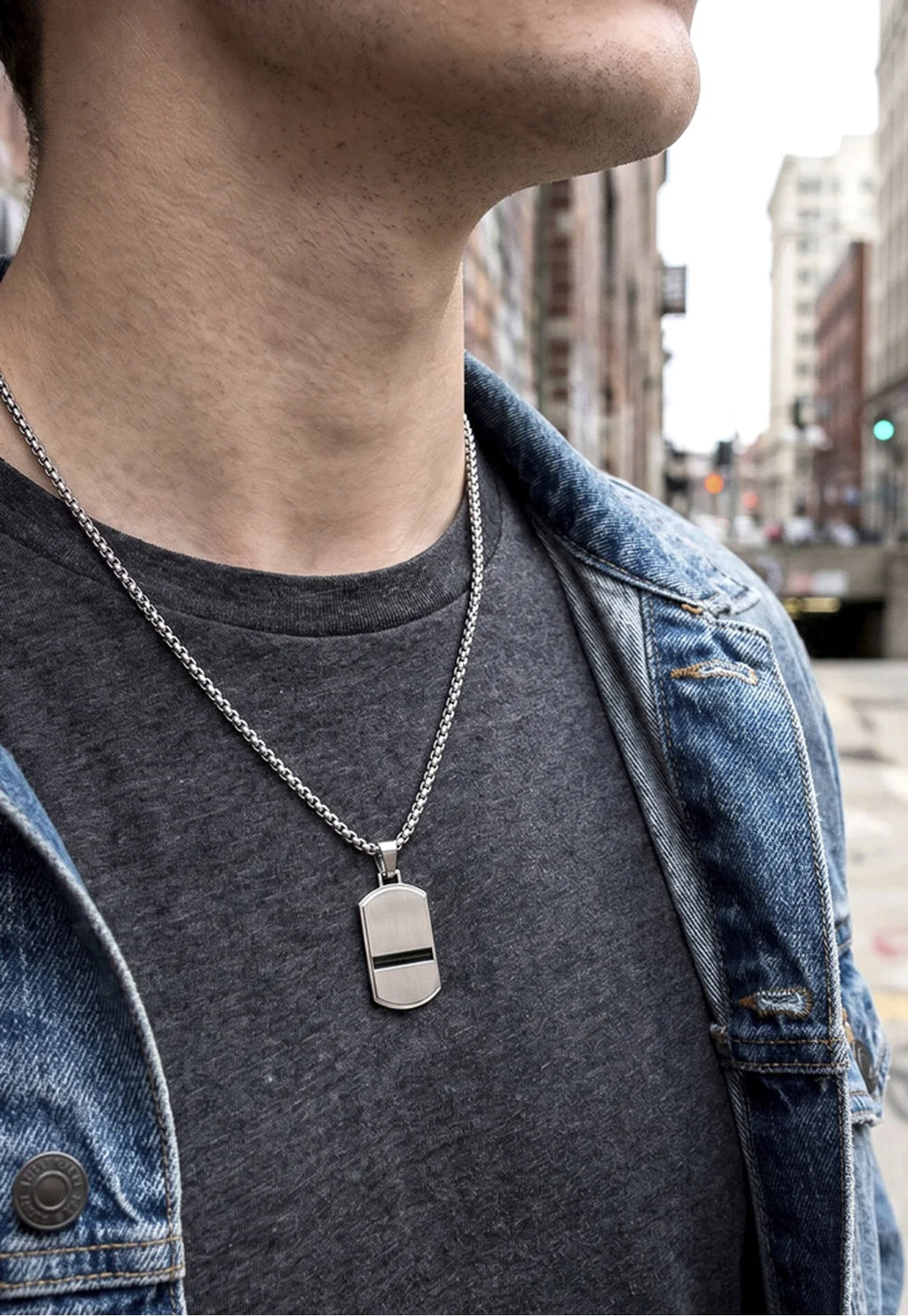 Collar LS2641/1/1 Lotus Style Plateado Hombre Men Basic