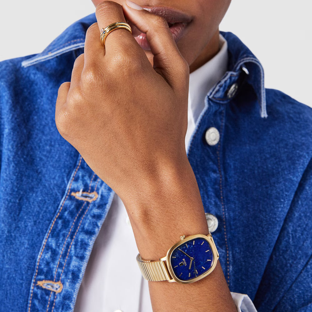 Reloj Tous analógico Heritage Gems de acero IP dorado con esfera de Lapislázuli
