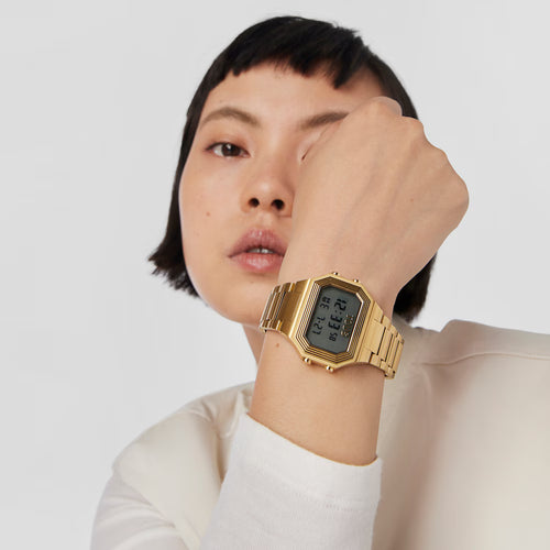 Bel-Air Tous Digital watch with gold colored IP steel strap