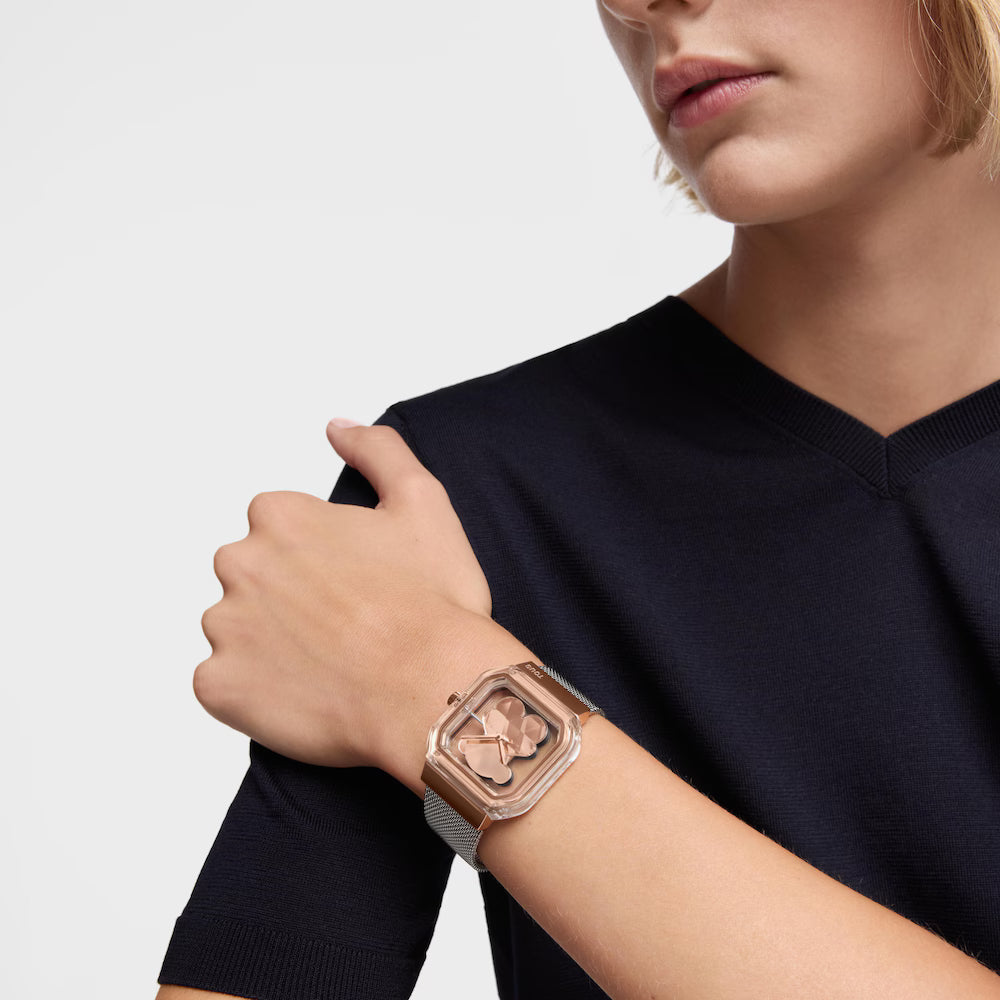 Reloj Tous analógico con brazalete de acero y acero rosado D-Bear Party