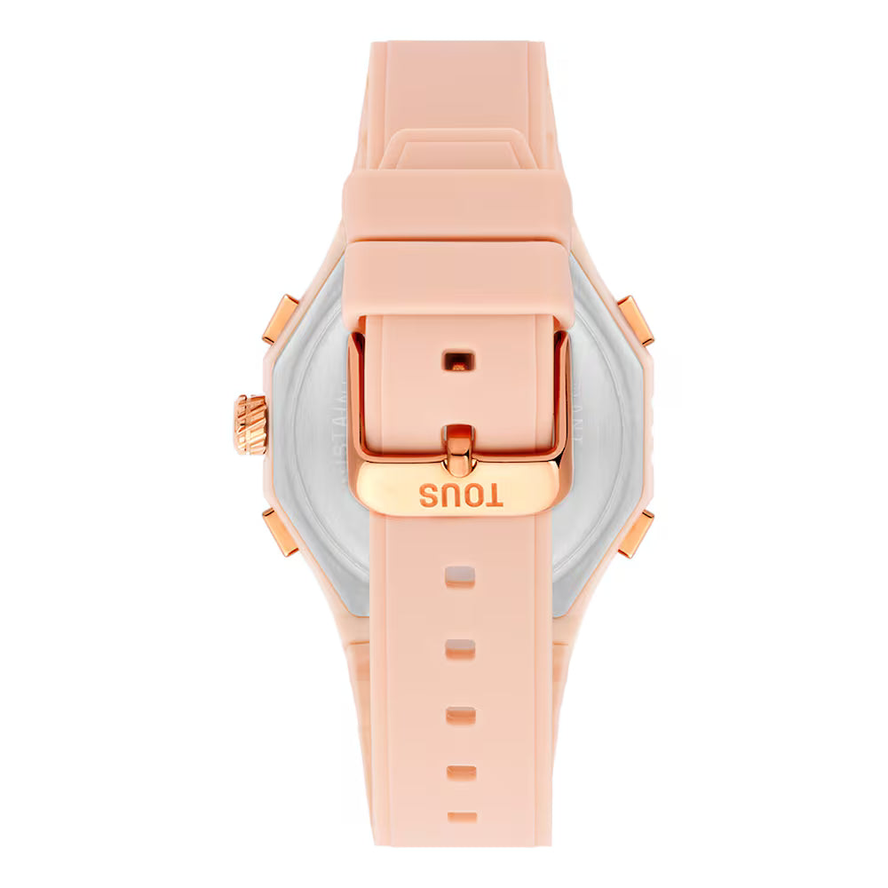 Reloj Tous analógico/digital de acero IPRG nude con brazalete de nylon rosa Bet