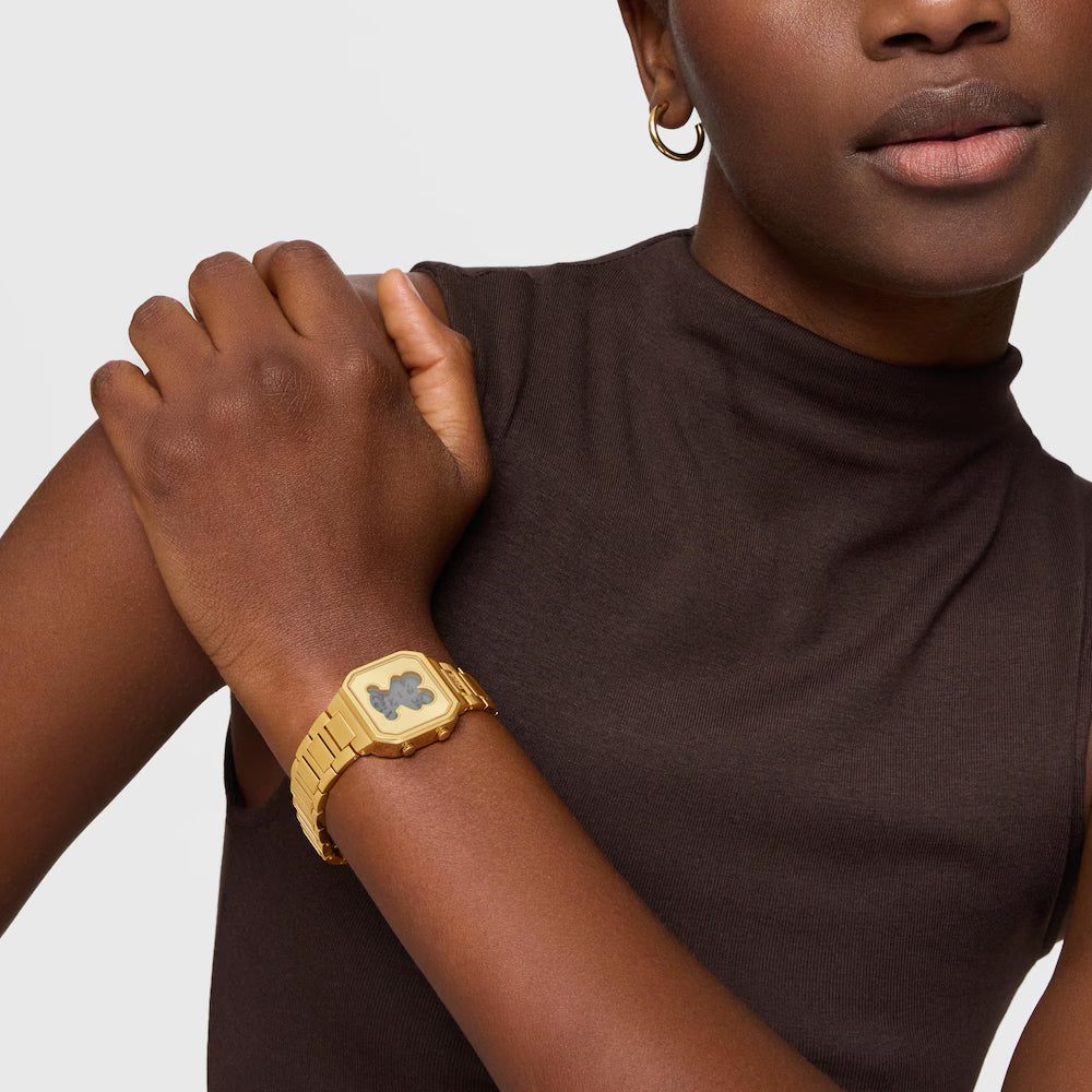 Reloj digital con brazalete de acero dorado D-BEAR MINI 3000148200