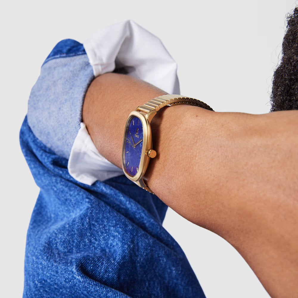 Reloj Tous analógico Heritage Gems de acero IP dorado con esfera de Lapislázuli