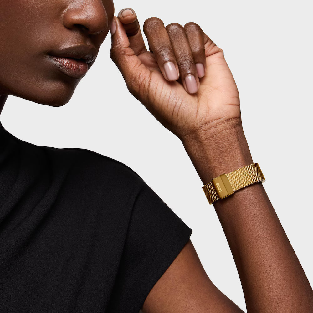 Reloj Tous analógico con esfera dorada y brazalete dorado S-Mesh Mirror