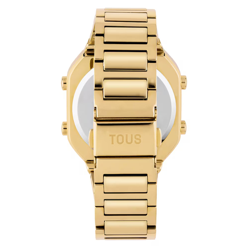 Reloj digital con brazalete de acero IPG dorado D-BEAR 3000134300