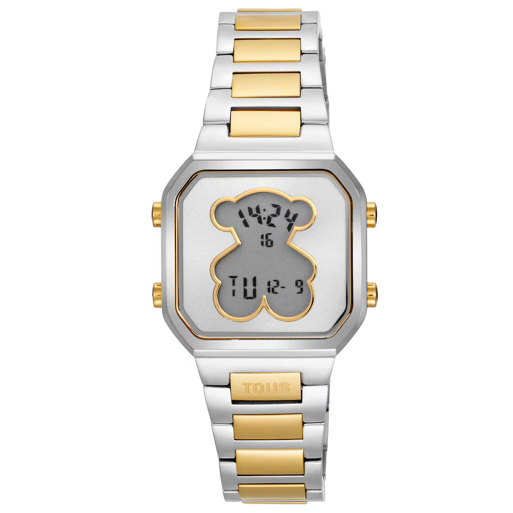 Reloj Tous digital con brazalete de acero y acero dorado D-BEAR MINI