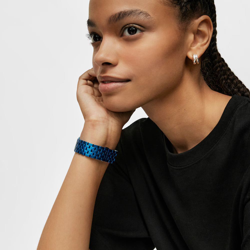 Reloj Tous digital con brazalete de aluminio en color azul D-Logo