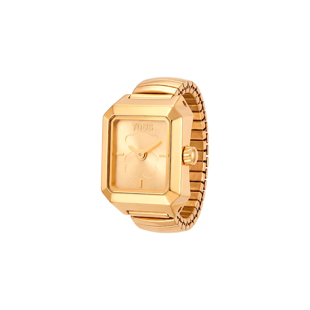 Anillo/Reloj analógico de acero dorado KARAT 3000151612