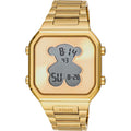 Reloj Tous digital con brazalete de acero IPG dorado D-BEAR