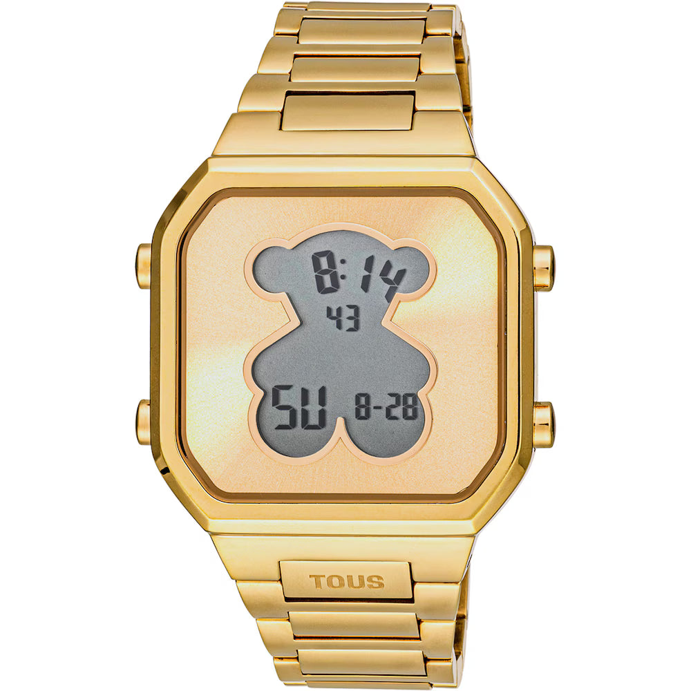 Reloj Tous digital con brazalete de acero IPG dorado D-BEAR