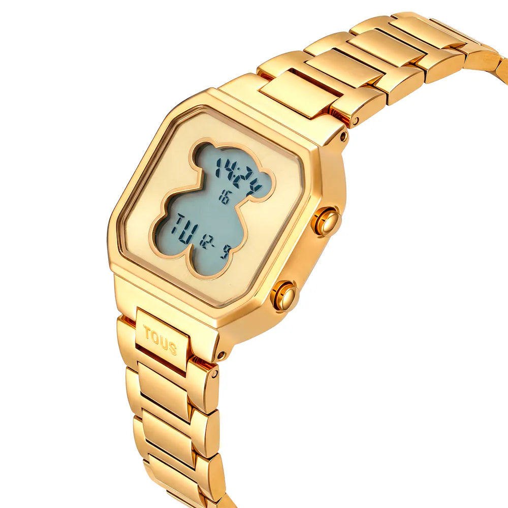 Reloj digital con brazalete de acero dorado D-BEAR MINI 3000148200