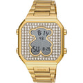Reloj Tous digital con brazalete de acero IPG dorado y zirconitas D-BEAR