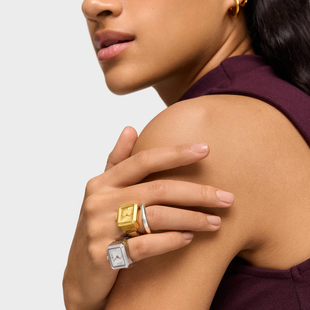 Anillo/Reloj analógico de acero dorado KARAT 3000151612