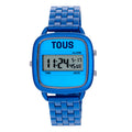 Reloj Tous digital con brazalete de aluminio en color azul D-Logo