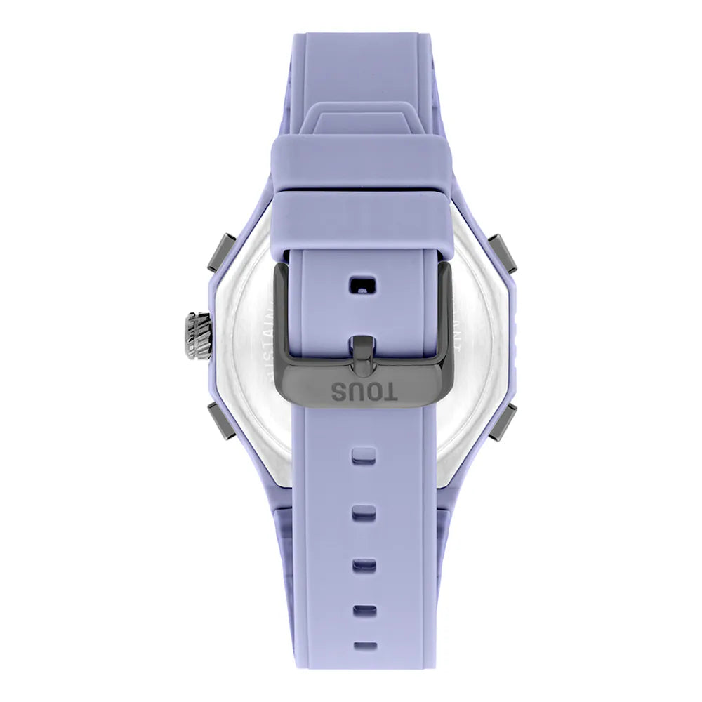Reloj Tous analógico/digital de acero IP lila con brazalete de nylon lila Bet