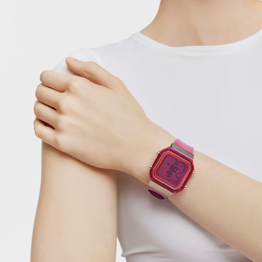 Reloj Tous digital de policarbonato fucsia y acero D-BEAR Fresh