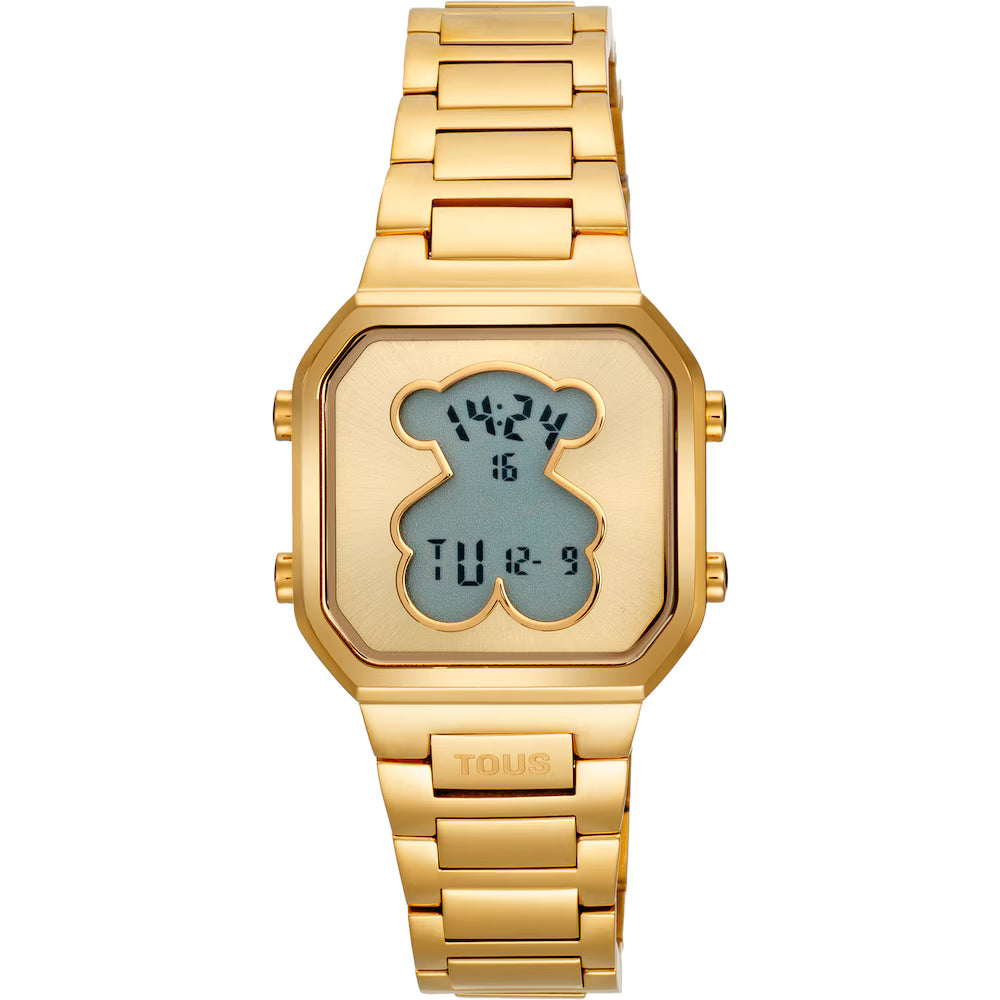 Reloj digital con brazalete de acero dorado D-BEAR MINI 3000148200