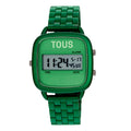 Reloj Tous digital con brazalete de aluminio en color verde D-Logo