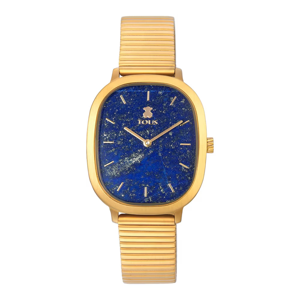 Reloj Tous analógico Heritage Gems de acero IP dorado con esfera de Lapislázuli